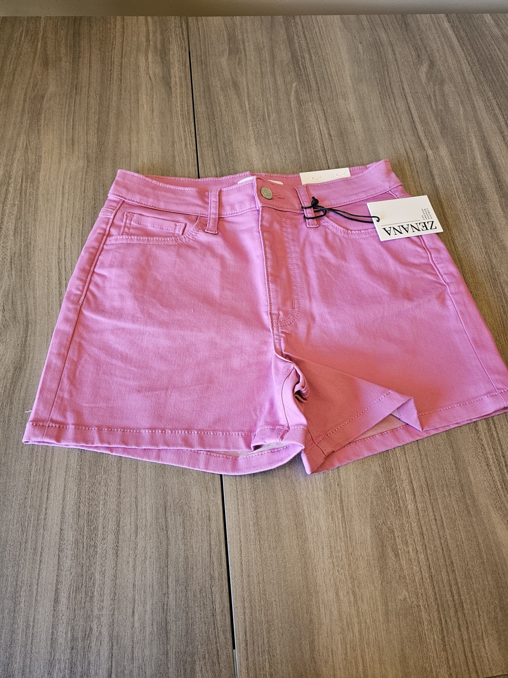 Zenana Pink High Waisted Denim Shorts Women's Size Medium